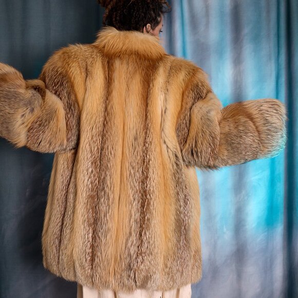 Amazing Red Fox Fur Coat Vintage 80's - Picture 4 of 13